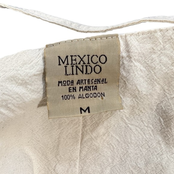 Mexico Lindo Creamy White Halter Tie Cotton Corset Top, Medium Romantic Coquette - Picture 4 of 10